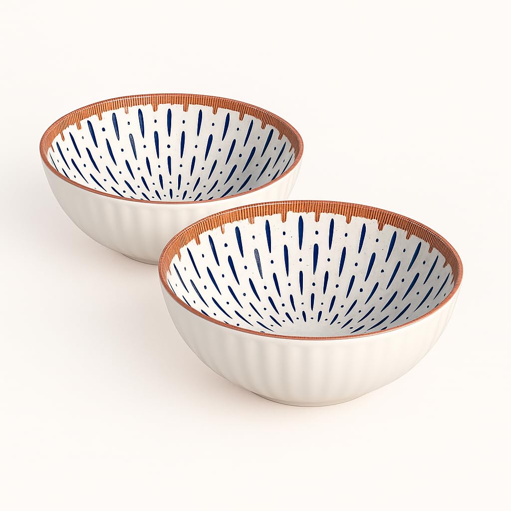 Buy YELONA Ceramic Bowls Set of 2 | 300ml Hand-Painted Japanese
